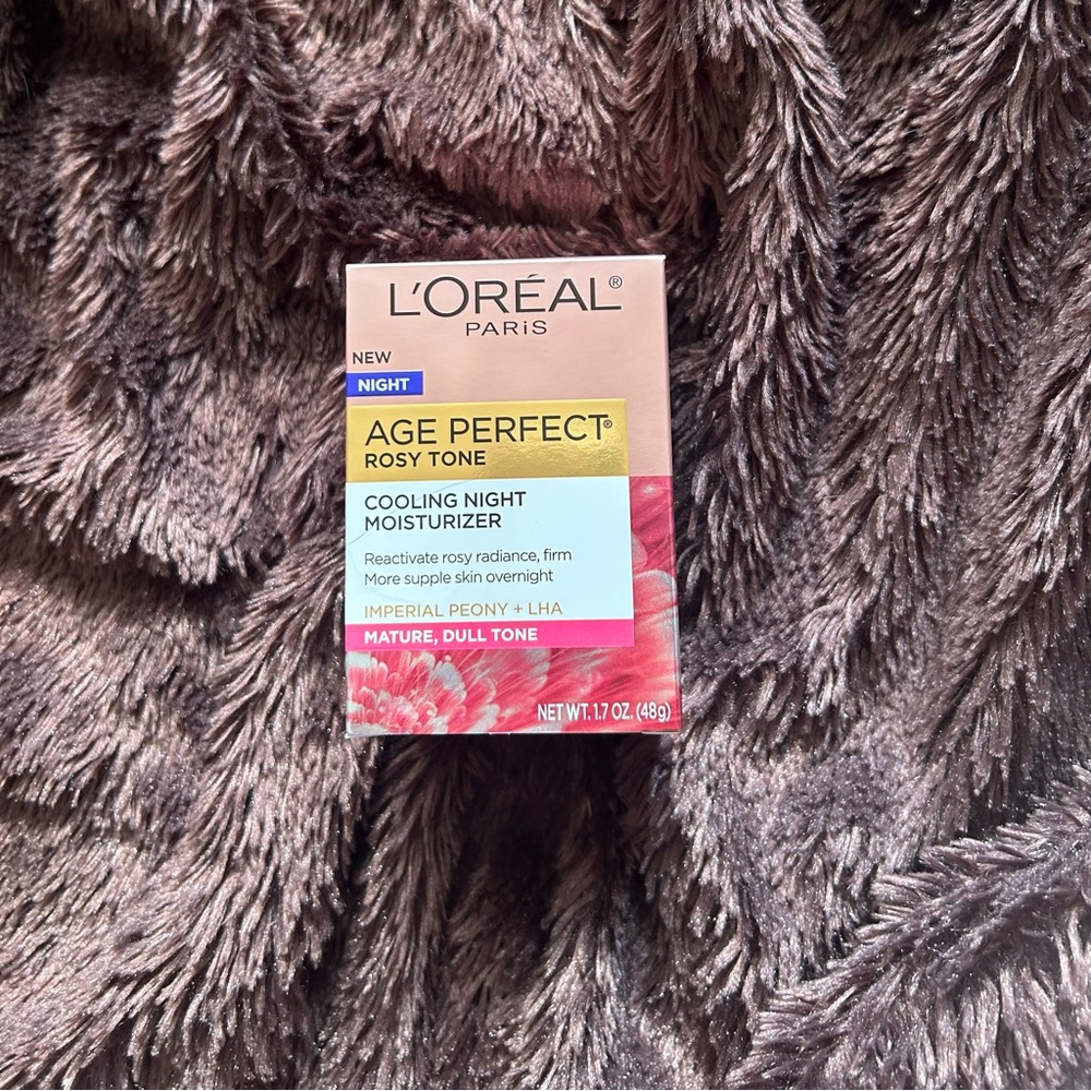 L'Oreal Age Perfect Rosy Tone Cooling Night Moisturizer 1.7oz./48g NEW IN BOX